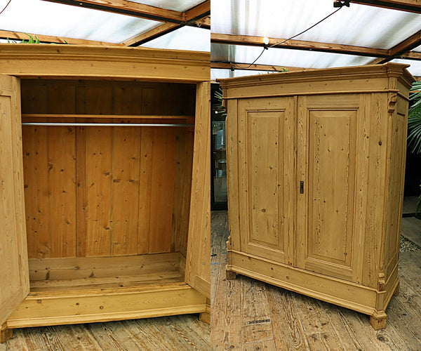 💖 BIG! Quality Old Victorian Pine Double Rail Option Knock Down Wardrobe 💖