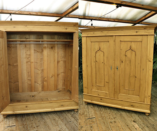 🥰 WOW! Huge Old Georgian Pine Double (Size Triple!) Knock Down Wardrobe
