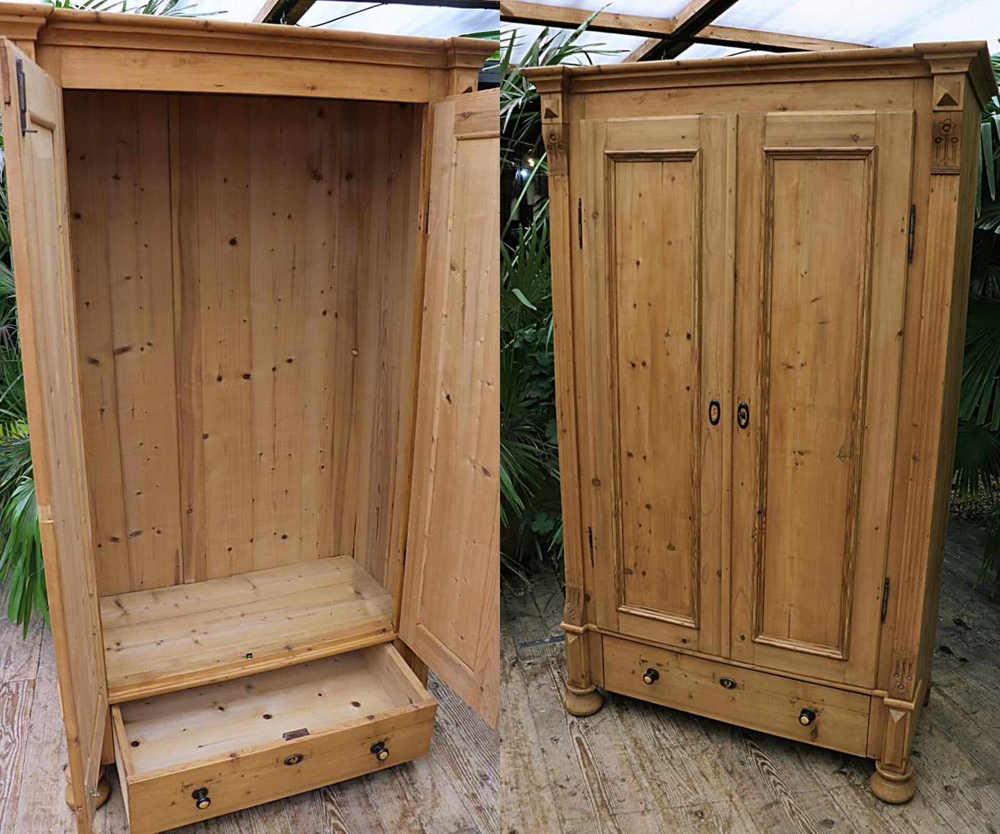 😍 Cottage Size! Old Pine Wardrobe/ Cupboard - Could Have Shelves 🥰 - oldpineshop.co.uk