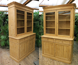 ❤️ Stunning! Old Pine Two Piece Adjustable Glazed Dresser ❤️ - oldpineshop.co.uk