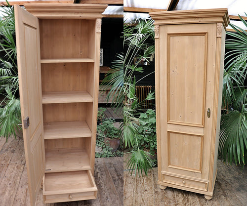 ❤️ Old Antique Style Pine Cupboard To Wax or Paint. 1 of a Pair! ❤️ - oldpineshop.co.uk