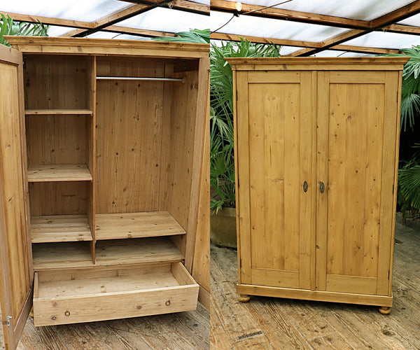 😍 Old Pine Double Knock Down Combination/ Compactum Wardrobe/ Cupboard 😍