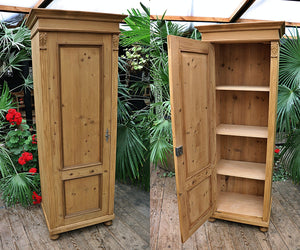 😍 Fab! Old Pine Tall Cupboard/ Linen/Larder/ Housekeepers/ Wardrobe - oldpineshop.co.uk