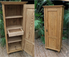 ❤️ Superb! Old Antique Pine Slim Cabinet With Drawer Linen/Larder/Cupboard ❤️ - oldpineshop.co.uk