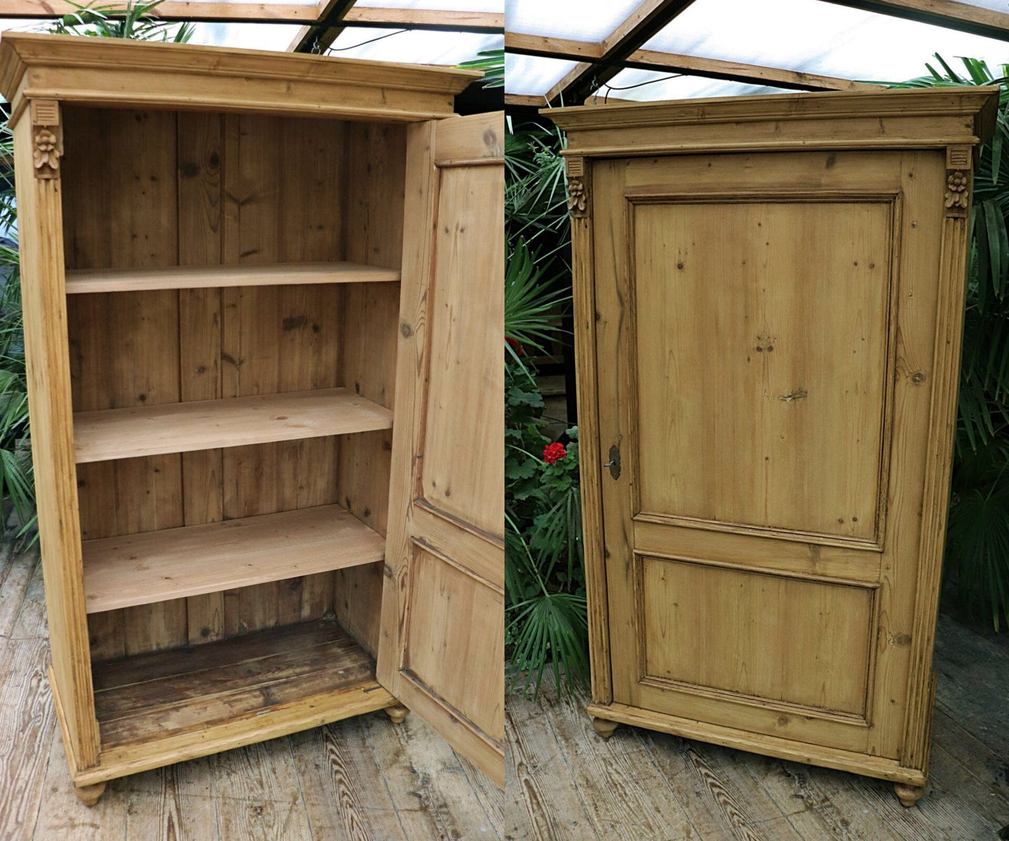 😍 Old Pine 1 Door 'Housekeepers' Cupboard-Linen/ Larder/ Food/ Wardrobe 😍 - oldpineshop.co.uk