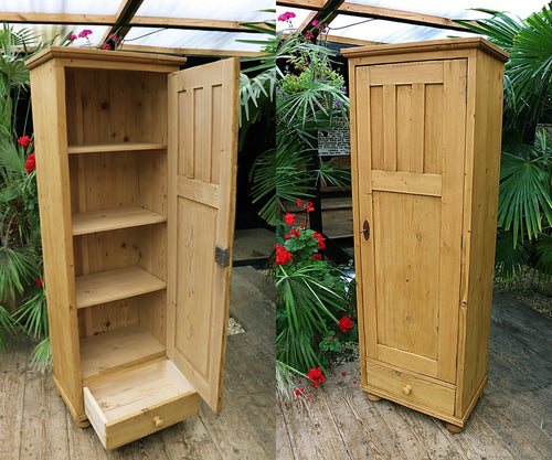 💕 Fantastic Old Pine 1 Door Cupboard-Linen/Larder/Home Office/Bathroom 💕
