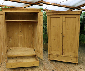 ❤️ Lovely! Large Old Pine Double Knock Down/ Sectional Wardrobe ❤️