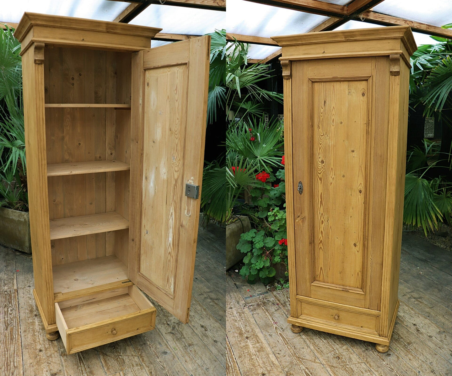 😍 Fab! Old Pine Tall Cupboard/ Linen/ Larder/ Food/ Housekeepers/ Wardrobe 😍