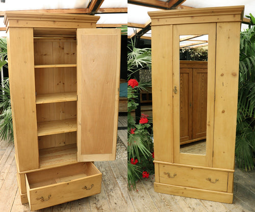 ❤️ Stunning! Old Victorian Pine Shelved Cupboard-Linen/ Wardrobe ❤️ - oldpineshop.co.uk