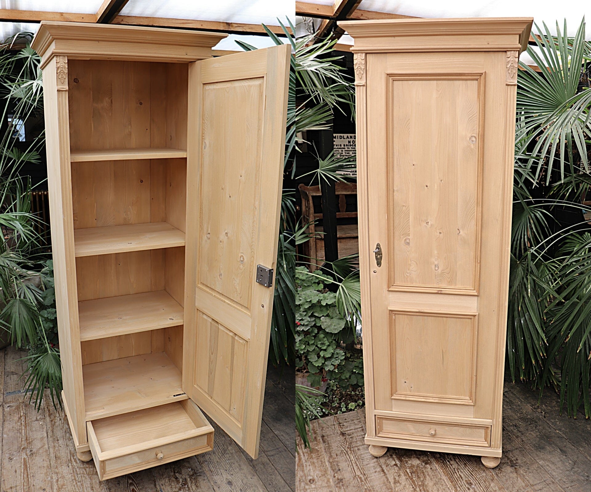 Narrow pine cupboard discount