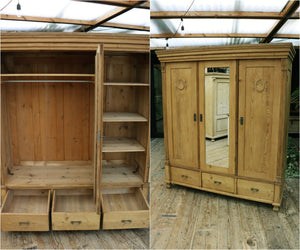 🥳 Unique! Cottage Height!!! Old Pine Triple Knock Down Wardrobe 🍾 - oldpineshop.co.uk