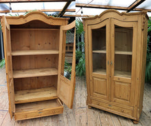 💖 WOW! Old Antique Victorian Pine Glazed Display Cupboard/ Cabinet 💖 - oldpineshop.co.uk