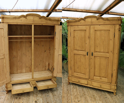 💖 WOW! Quality! Big Old (Georgian!) Pine Double Knock Down Wardrobe 🤩