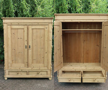 ❤️ Large Old Antique Victorian Pine Double Knock Down/ Sectional Wardrobe ❤️