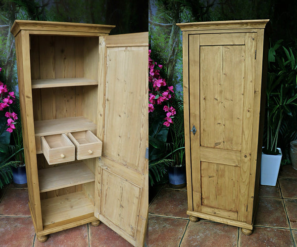💕 Superb! Old Antique Pine 1 Door Cupboard-Linen/Larder/Home Office/Bathroom 💕