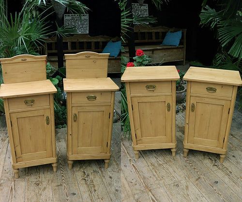 🥰 WOW! Quality Pair Old Pine Bedside Cabinets/ Cupboards/ Lamp Tables 🥰 - oldpineshop.co.uk