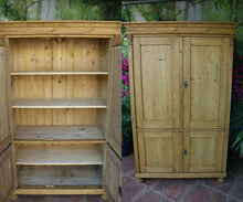 🩷 Lovely! Old Pine Four Door Cupboard-Linen/ Larder/ TV Cabinet/ Office 🩷