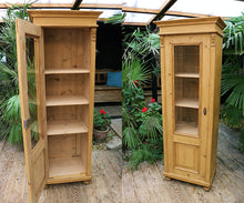 💖 Old Pine Glazed Tall/ Slim Display Cupboard/ Cabinet 💖 - oldpineshop.co.uk