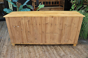 😍 BIG OLD 1.8m STRIPPED PINE BASE/ SIDEBOARD/ CUPBOARD/ TV STAND 😍 - oldpineshop.co.uk