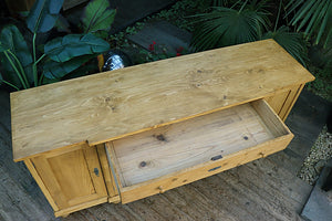💖 BIG! OLD 1.9m PINE DRESSER BASE/ SIDEBOARD/ TV STAND 💖 - oldpineshop.co.uk