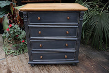 💕 Quality Old Style Pine/ Grey Painted Chest Of Drawers/ Bedside/ Sideboard 😀 - oldpineshop.co.uk