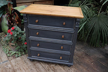💕 Quality Old Style Pine/ Grey Painted Chest Of Drawers/ Bedside/ Sideboard 😀 - oldpineshop.co.uk
