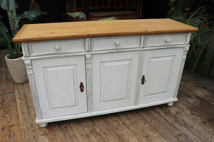 😍 FAB 1.53m OLD ANTIQUE STYLE PINE/ WHITE PAINTED SIDEBOARD/ CUPBOARD/ TV STAND 😍 - oldpineshop.co.uk