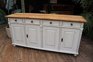 ❤️ WOW! 1.84m OLD/ ANTIQUE STYLE PINE & PAINTED SIDEBOARD/ CUPBOARD/ TV STAND ❤️ - oldpineshop.co.uk