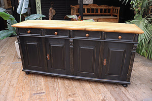 🤩 FAB 1.84m OLD ANTIQUE STYLE PINE & PAINTED SIDEBOARD/ CUPBOARD/ TV STAND 💖 - oldpineshop.co.uk