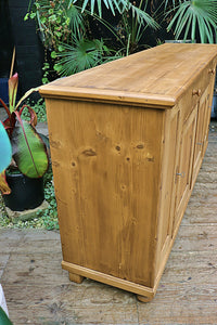 ❤️ BIG OLD 1.8m STRIPPED PINE DRESSER BASE/ SIDEBOARD/ TV STAND ❤️ - oldpineshop.co.uk