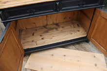 💖 OLD BLACK PAINTED ANTIQUE CUPBOARD/ SIDEBOARD/ TV STAND 💖 - oldpineshop.co.uk