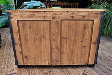 💖 OLD BLACK PAINTED ANTIQUE CUPBOARD/ SIDEBOARD/ TV STAND 💖 - oldpineshop.co.uk