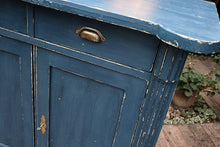 😍 UNUSUAL OLD PINE/ BLUE PAINTED VICTORIAN DRESSER BASE/ SIDEBOARD  😍 - oldpineshop.co.uk