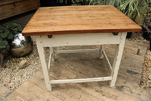 ❤️  OLD PAINTED PINE/  WALNUT TABLE/ DESK/KITCHEN ISLAND/ HOME OFFICE  ❤️ - oldpineshop.co.uk