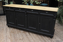 BIG! OLD STYLE 2M PINE/ BLACK PAINTED SIDEBOARD/ BASE  😍 - oldpineshop.co.uk