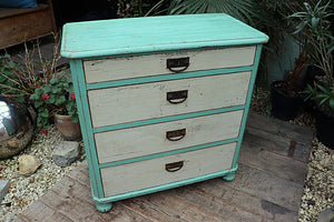 😍   FAB! OLD ANTIQUE VICTORIAN PINE/ PAINTED CHEST DRAWERS  😍 - oldpineshop.co.uk