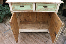 ❤️  WONDERFUL CREAM/SAGE GREEN OLD PAINTED PINE VICTORIAN GLAZED DRESSER  ❤️ - oldpineshop.co.uk